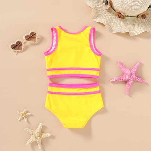 Image of YOUNGER TREE Girls Swimsuit Sleeveless Tankini 2 Piece Bikini Sets Beach Sport Bathing Suit for Toddler Kids Girl