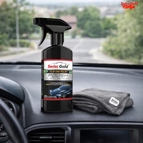Image of All in One Multipurpose Liquid Polish for Car, Bike, Scooter, Household, Office Care | High Gloss | For Interior & Exterior Surfaces - with Applicator Pad and Microfiber Cloth (250ml)