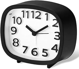 Jcobay Alarm Clocks Battery Operated Non Ticking Bedside Clocks Bedroom Accessories Silent Clock Simple to Set Analogue Clocks Office Desk Clock with Light Large Display for Heavy Sleepers Home