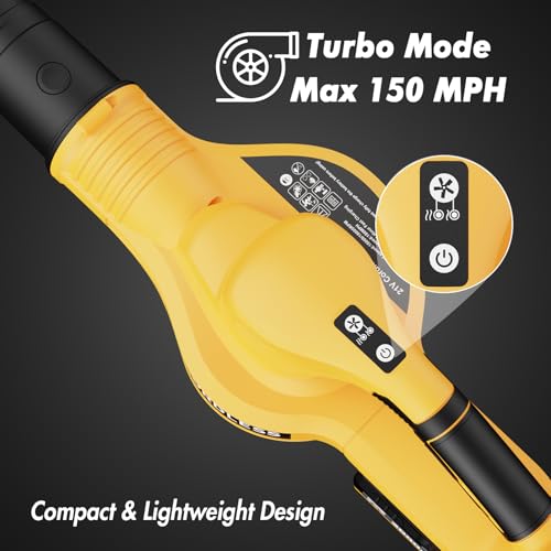 Image of Leaf Blower Cordless with 2 Batteries and Charger, 21V Electric Leaf Blower with 2 Speed Modes, 2.0Ah Lightweight Battery Powered Blowers for Lawn Care, Patio, Blowing Leaves