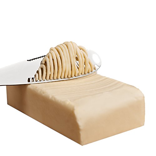 Stainless Steel Butter Knife - Multi-function with Serrated Edge - Shredding Slots - Butter Scooper and Ergonomic Handle - Bread Cutter Butter Curler and Spreader Pack of 1