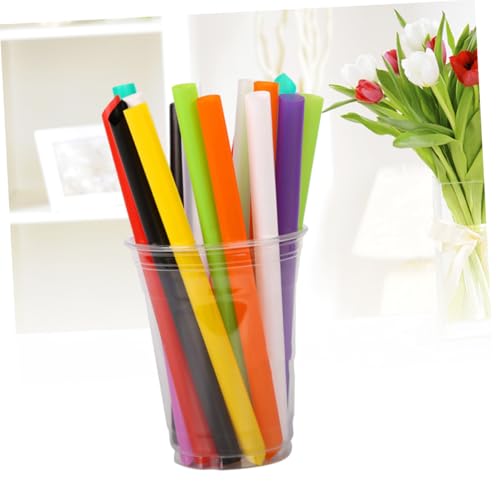 Pitillos desechables coloridos anchos 19 cm 200 unidades miniatura 4