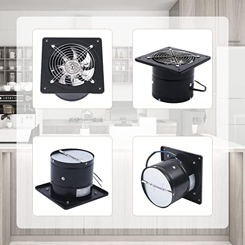 6 Inch Wall-Mounted Kitchen Exhaust Fan - Low Noise Industrial Ventilation Blower, 110V Air Extractor for Commercial Kitchens, Bathrooms, and Smoking Rooms - Efficient & Reliable Airflow Solution