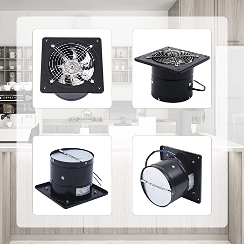 Ventilador de extracción portátil de 8 pulgadas, 40 W, para montaje en pared, para baño, cocina, garaje, sótano y ático, caudal 380 CFM miniatura 4