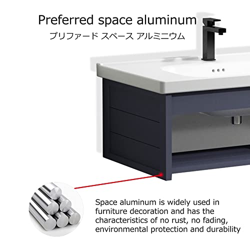 Combo de lavabo de baño con espejo de diseño elegante y funcional 5