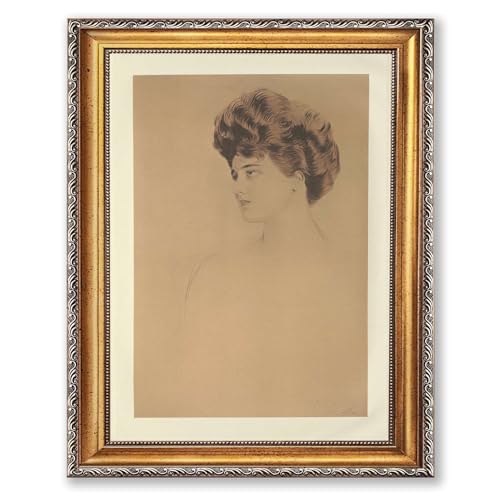 Framed Elegant Woman Hairstyle Poster Canvas Print Art Vintage Minimalist