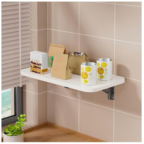 Table de cuisine compacte fixe au mur pour libérer l'espace au sol