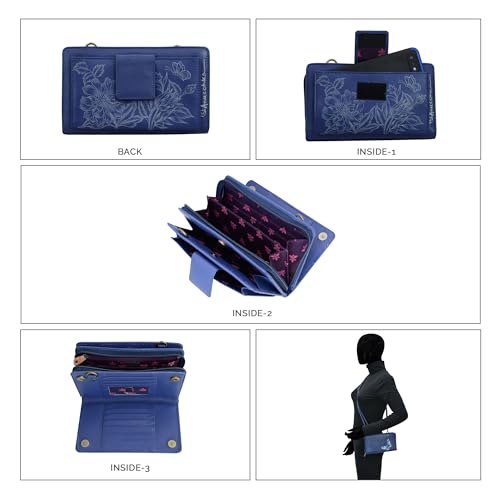Image of Anuschka Women's Leather Wallet - Hand-Painted Genuine Leather Wallet with RFID Protection - 1149, Garden of Delights