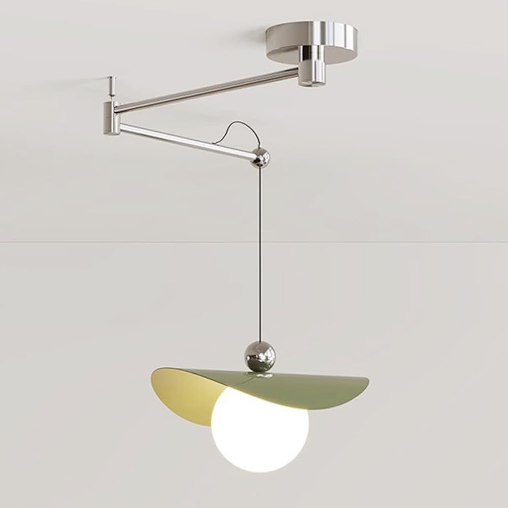Lampes à suspension d'éclairage de ferme avec bras oscillant réglable en métal noir