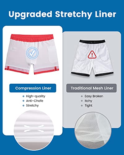 Image of maamgic 5inch Mens Swimming Trunks with Compression Liner 2-in-1 Swim Trunks Stretch Quick Dry Swim Shorts Zipper Pockets