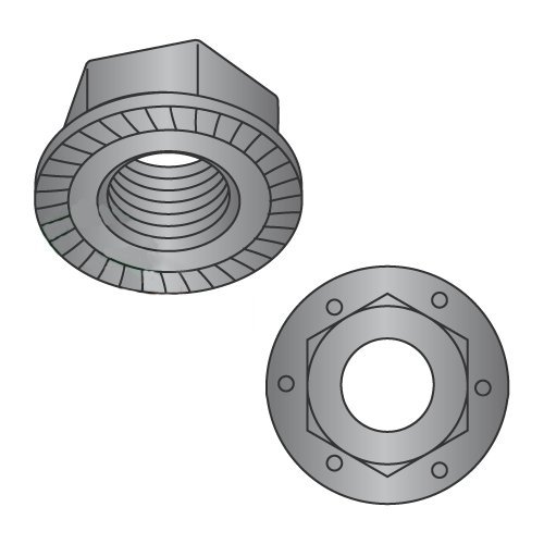 5/16-18 Serrated Hex Flange Locknuts/Grade 8 / Black Phos (Carton: 1,500 pcs)