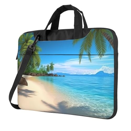 Maletín para portátil con diseño de playa hawaiana y palmeras miniatura 1
