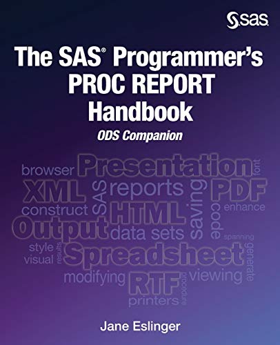 Compare Textbook Prices for The SAS Programmer's PROC REPORT Handbook: ODS Companion ISBN 9781635262810 by Eslinger, Jane