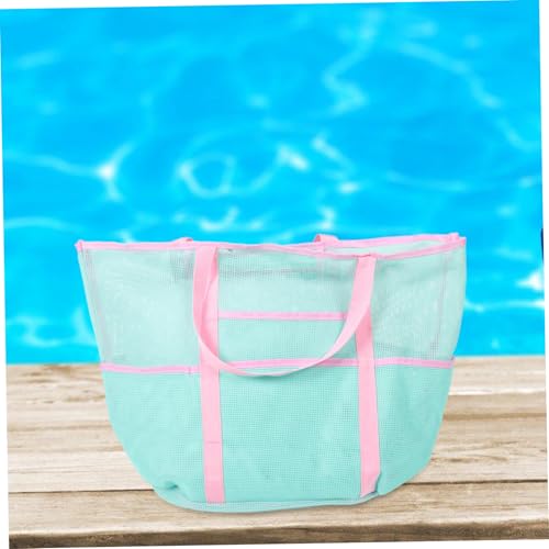 VALICLUD Portable Mesh Swim Bag Multi-functional Travel Organizer for Beach and Swimming Gear Tote with Handheld Design Storage4