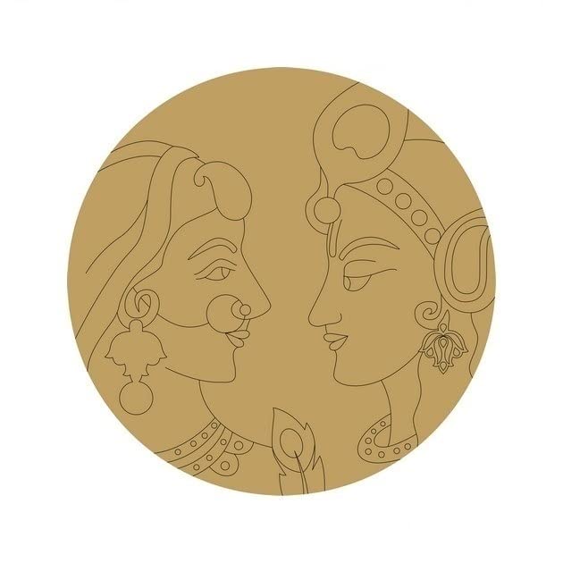 ParaShi® Pre Marked MDF Base Radhe Krishna Art Cutout for Crafts Work Home 4 MM Thickness, Room Decor Laser Cut Artistic DIY Work Art and Craft (12 x 12 Inch)-image-37