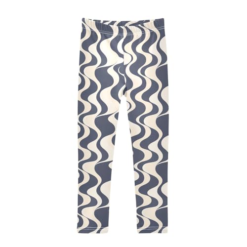 KLL Navy Blue Stripes Toddler Baby Girl Basic Leggings Casual Full Length Yoga Pants Running