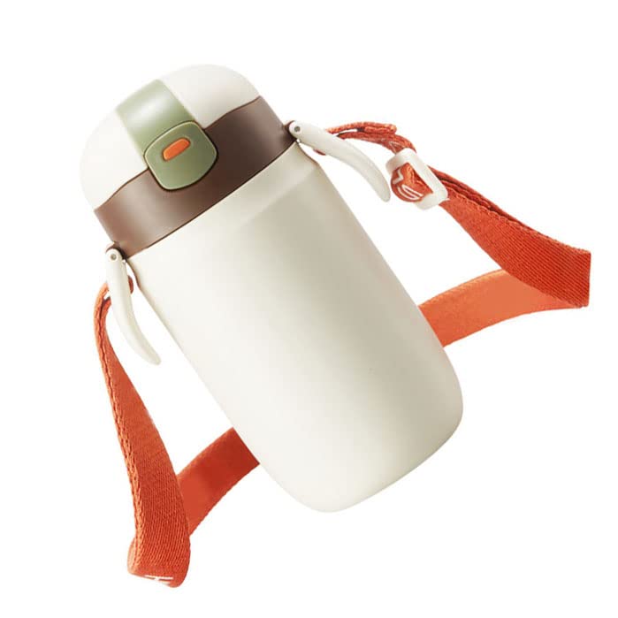 Ejoyous Borraccia in Acciaio Inossidabile, Tazza Termica Sottovuoto con Coperchio e Cannuccia, Bocca Larga, Fondo Antiscivolo, Borraccia da 295 G per Studenti, Spostamenti, Viaggi in Ufficio (360 ml)