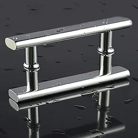 HYEYXKK Back to Back Tubular Shower Enclosure Door Pull Handle | Interior Shower Screen Door Pull Push Button Knob | Polish Chrome Towel Bar (Size : 145mm-225mm) Cover