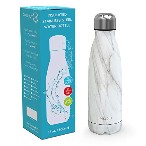 Image of CHILLOUT LIFE 17oz Insulated Stainless Steel Water Bottle, Leak Proof