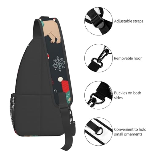 Sling bag unisex negro para viaje y senderismo miniatura 4