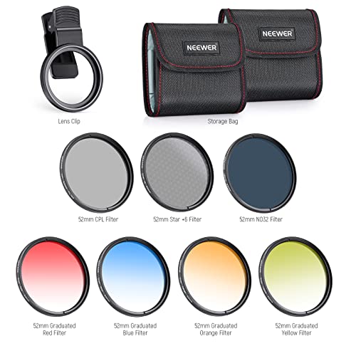 NEEWER 52mm ND CPL Star 4 Graduated Color Filter Set with Phone Lens Clamp by NEEWER - Used condition - Image 8