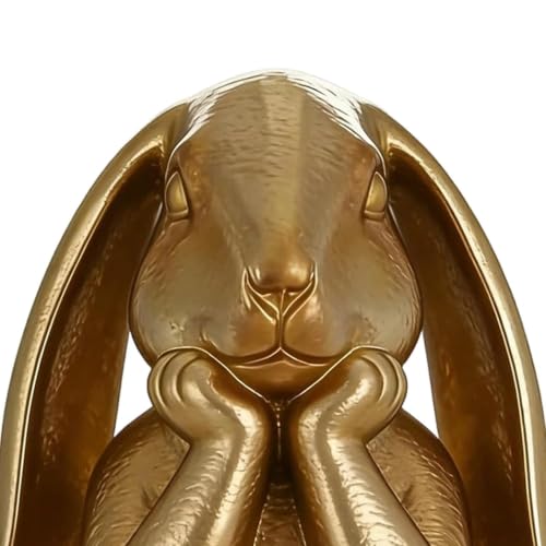 Figurine de lapin doré de Pâques, le cadeau idéal pour décorer une ferme ou un bureau - 7
