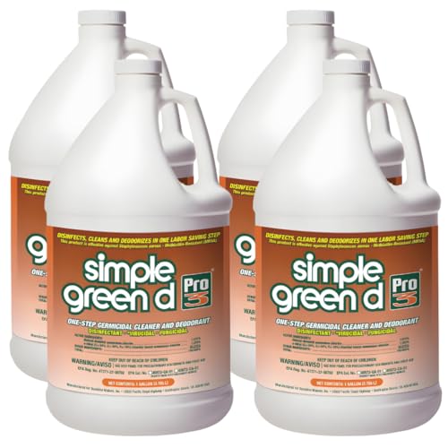Quality Chemical 30301 D Pro 3 One-Step Germicidal Cleaner - 1 Gallon Refill Bottle with Childproof Cap - All Purpose Cleaner and Degreaser - Cleaning Solution 128 oz (Pack of 4)