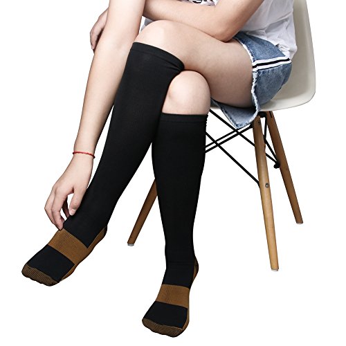 Meias de compressão HLTPRO para mulheres e homens – 4 pares melhores para corrida, voo, enfermeira,