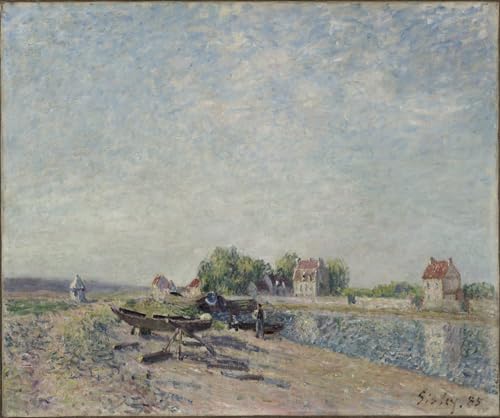 Cuadro Canal de Saint Mammès: pintura al óleo clásica de Sisley 60x90cm
