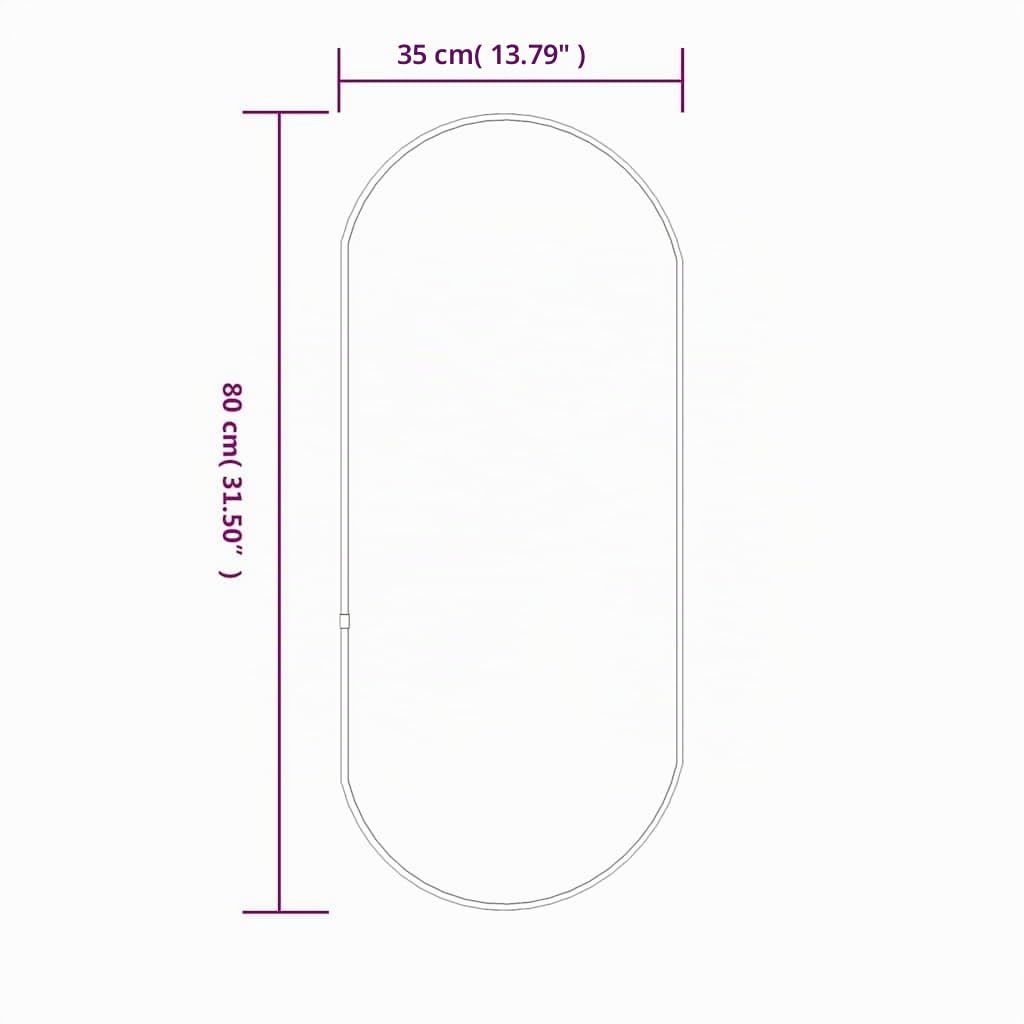 vidaXL Specchio da Parete Dorato 80x35 cm Ovale