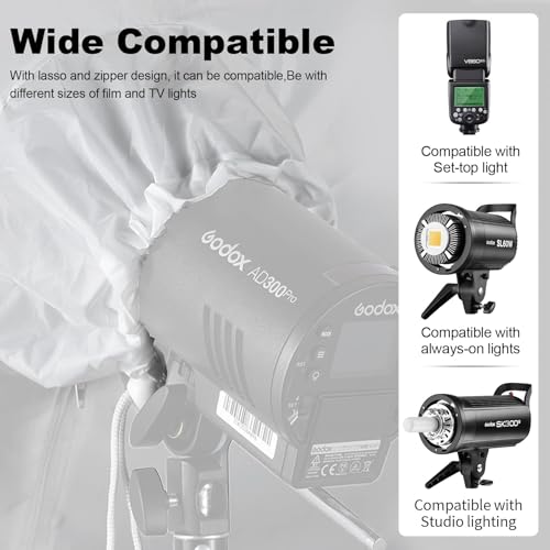 Image of Godox UB-130S 51.2 inch 130cm Parabolic Deep Reflective Umbrella Silver Inner Photography Studio Soft Light Umbrella with Withe Diffuser Cover for Video Studio Shooting (130Silver)