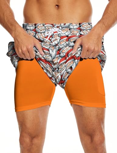 Mens Swim Trunks with Compression Liner Swimming Trunks 7 Inch Bathing Suit Quick Dry Swim Shorts3