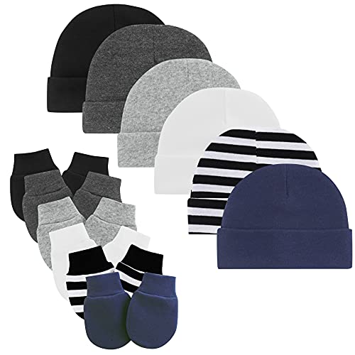 Image of American Trends Baby Hat Mittens Newborn Hats for Boys Baby Hats 0-6 Months Winter Beanie Caps