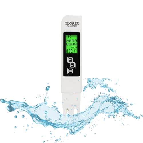 Generic Medidor de ph agua, calidad del agua; medidor digital de TDS+EC, kit de dureza, cloro, cal, consumo agua potable; ph metro, alta precisión, pantalla LCD; test agua para piscinas, acuarios