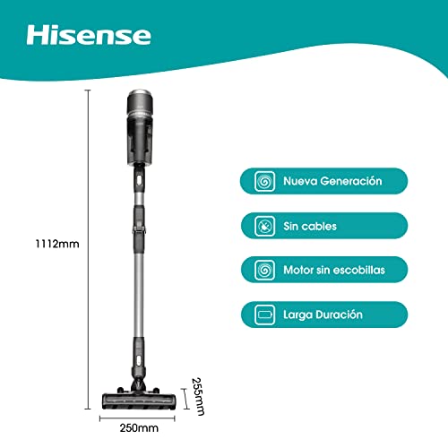 Hisense HVC6464A Draadloze stofzuiger, 25,2 V, looptijd tot 60 minuten, led-display, accessoires voor het stofzuigen en dweilen van vloeren met borstel,6kg,wit en grijs - Image 3
