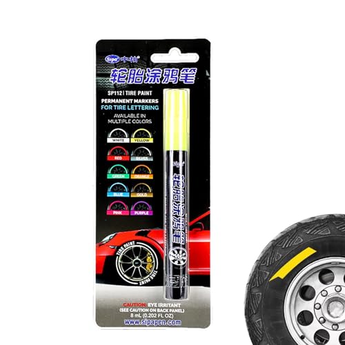 Pennarello a gesso – Pennarello per pneumatici | 3 mm impermeabile per pneumatici auto penna colorata vernice per pneumatici, pennarello permanente per pneumatici auto, penna ritocco con inchiostro