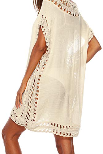 Image of Adisputent Womens Swimsuits Cover Ups Crochet Chiffon Beach Cover Bathing Suit Bikini Wear Coverups Dress