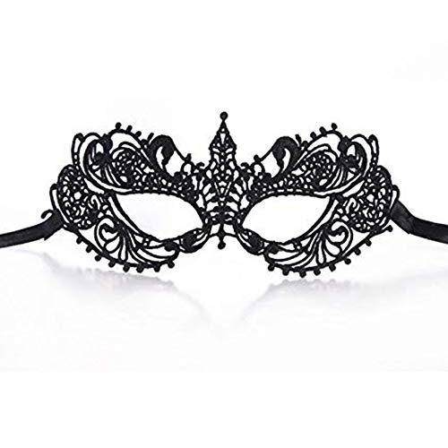 iMapo Masquerade Mask, Mardi Gras Masks for Women Lady Girls, Halloween Christmas Cosplay Venetian Party Prom Ball Lace Eye Masks - Black