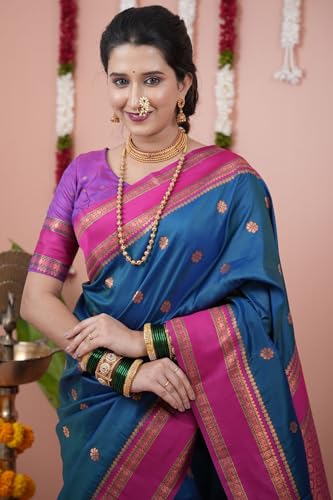 Image of SGF11 Women's Kanjivaram Pure Soft Silk Saree With Unstitched Blouse Piece