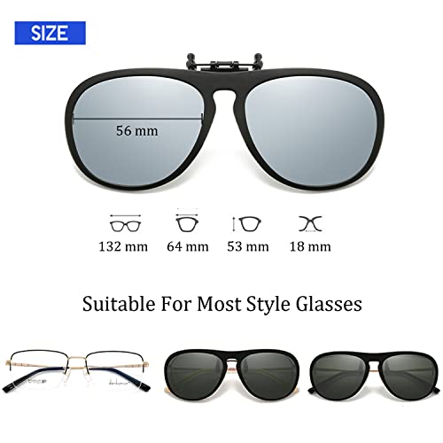 Polarized Clip on Sunglasses Unisex Over Prescription Glasses Flip Up TR90 Frame4