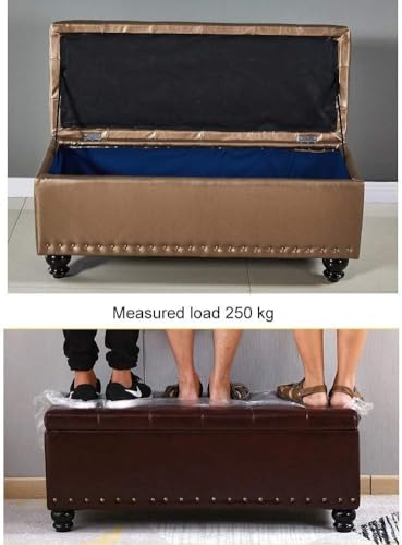 Tabouret de rangement multifonctionnel noir 100cm comme pouf de lit polyvalent