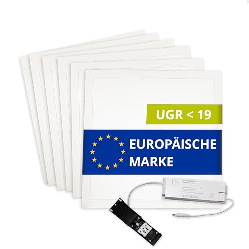 INNOVATE LED Panel 62x62 dimmbar [Backlight-Panel LED Deckenleuchte dimmbar inkl. Trafo] Deckenlampe Odenwalddecke I Panel Deckenleuchte Einbauleuchten Büro I Deckenplatten 62x62 Rasterdecke
