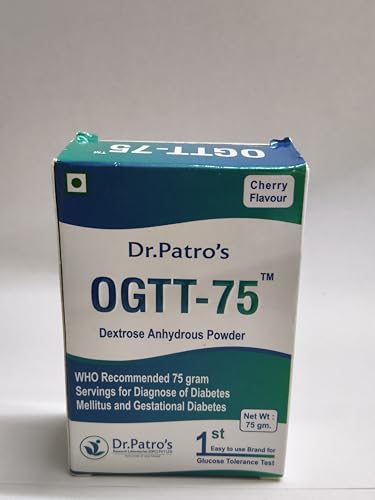 Image of Dr.Patro's OGTT-75 Dextrose Anhydrous Powder, 75 Grams, Cherry Flavour, for Diabetes Diagnosis pack of 1