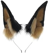 ILUFAM Wolf Dog Fox Ears Headband Faux Fur Animal Cosplay Headwear Furry Hair Hoop for Adult Kids...