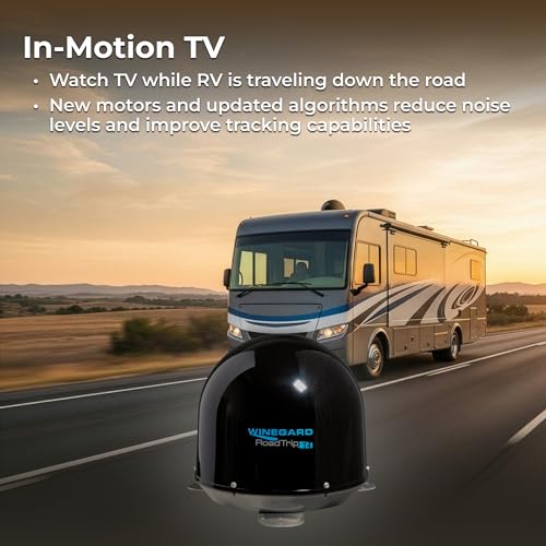 Image of Winegard RT2035T Roadtrip T4 in-Motion RV Satellite Antenna - Automatic Multi-Satellite Tracking - Roof Mount Dome - High-Performance Mobile TV - Black