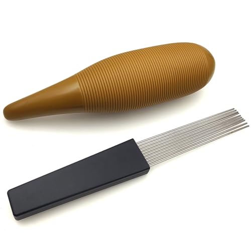 Fish Shaped Guiro Instrument with Scraper, Portable Latin Percussion for Beginners, ABS Wooden Sound for Music Training and Band Accompaniment