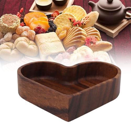 Yuecoom Prato de nogueira, prato de servir, bandeja de servir de madeira elegante, prato de nogueira