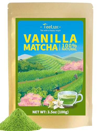 TeeLux Vanilla Matcha Green Tea Powder, First Harvest Premium Matcha