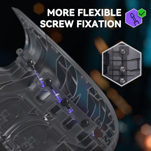 eXtremeRate Carcasa Trasera con Botones Intercambiables para Steam Deck LCD & OLED, Repuesto Ergonómico con Grips L4 L5 R4 R5 para Steam Deck - con 2 Botones de Altura Ajustable (Transparente Negro) - imagen 8