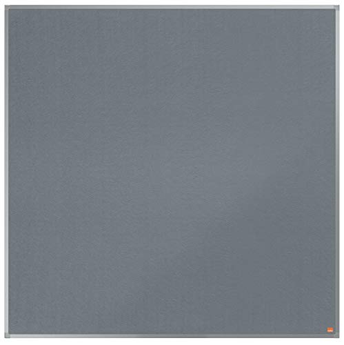 Nobo Felt Noticeboard, 1200 X 1200 Mm, Aluminium Trim, Corner Wall Mounting, Essence Range, Grey, 1915457